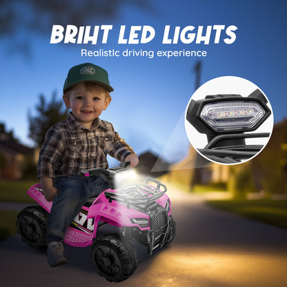 6V Kids Quad ATV w/ Push-Button Go & Treaded Tires - 4-Wheeler Quad ATV