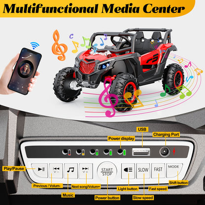 12V Ride on UTV Car, Licensed Can-Am Electric Off-Road UTV Car - 4WD