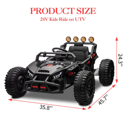 24V Electric UTV Ride-On Buggy for Big Kids( 5+ Years) - All-Terrain Kids UTV