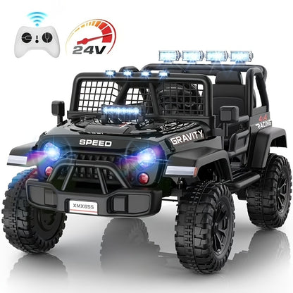 24V Jeep Off Ride On for Kids | 2-Seater Ride-On Toy 3-Speed | Best Christmas Gift for Boys