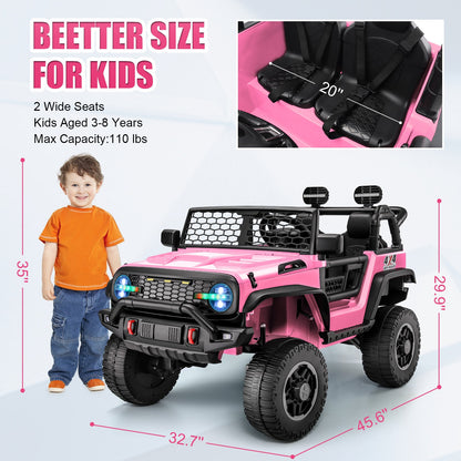 HOMDOX 24V 2-Seater Kids RC Ride-On Jeep w/ Dual Motors & Remote