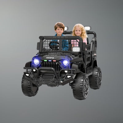 24V Military Jeep Ride-On Car for Kids w/ Remote | 4 Wheel Drive