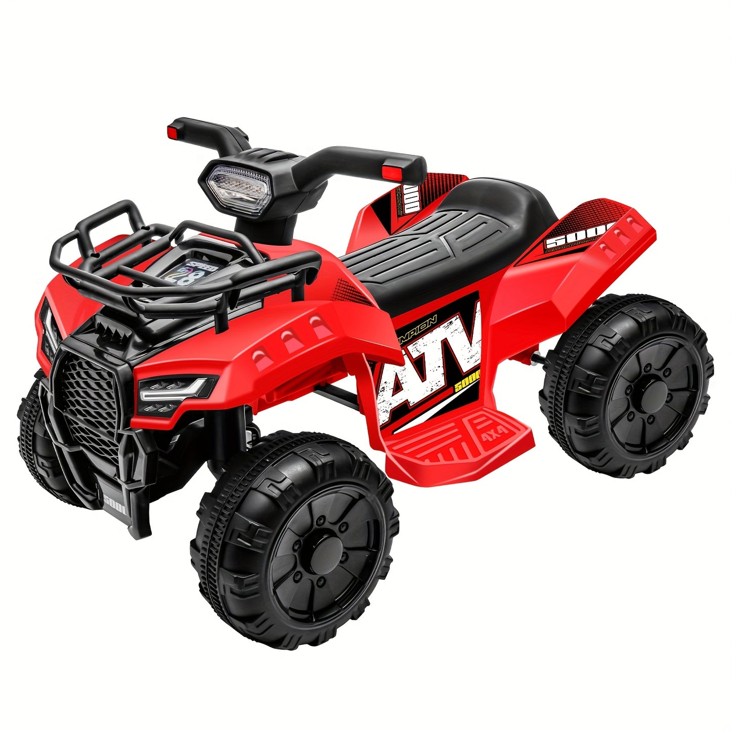 6V Kids Quad ATV w/ Push-Button Go & Treaded Tires - 4-Wheeler Quad ATV