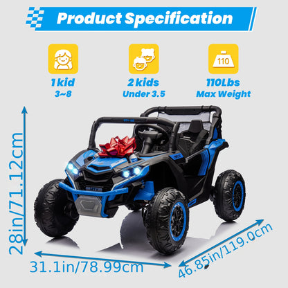 JOYRACER 24V 600W 4WD UTV Ride-On Car w/ Remote | 2-Seater