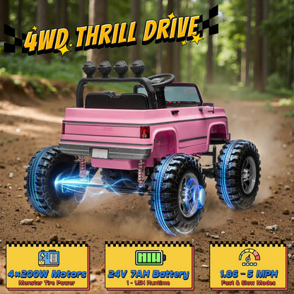 JOYRACER 24V - 4×200W Kids Ride-On Truck w/ Remote & Big Wheels | 2-Seater