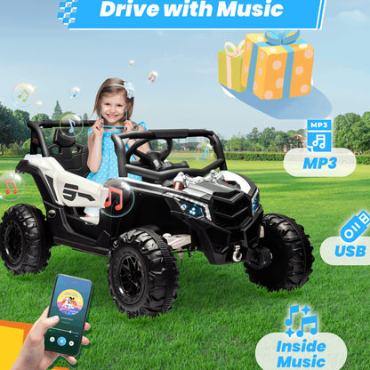 JOYRACER 24V 4×150W Off-Road UTV Ride-On Car w/ Remote | 2-Seater