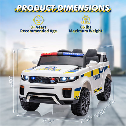GAOMON 12V Kids Police Ride-On Truck w/ Remote, Lights & Music | 1-Seater