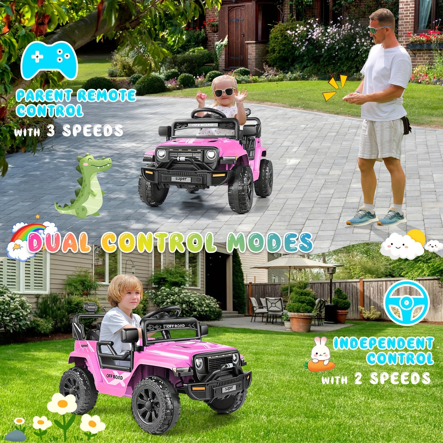 Lil Drivers 12V Kids Electric Truck w/ Remote & MP3 | Dual Drive