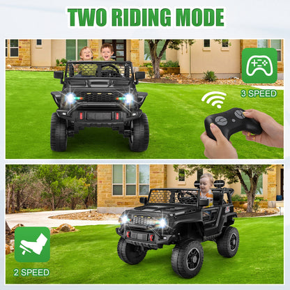 HOMDOX 24V 2-Seater Kids RC Ride-On Jeep w/ Dual Motors & Remote