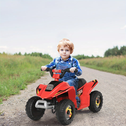 HOMASIS 4WD Kids Electric Quad ATV w/ Parent Lock & Charger | Red