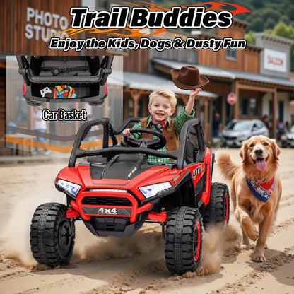 24V XL Kids Electric UTV Children Ride - 2 Seater Off-Road Ride-On W/ Parent Remote Control, 4WD & LED Lights - Extra Large Seat for Ages 3-10
