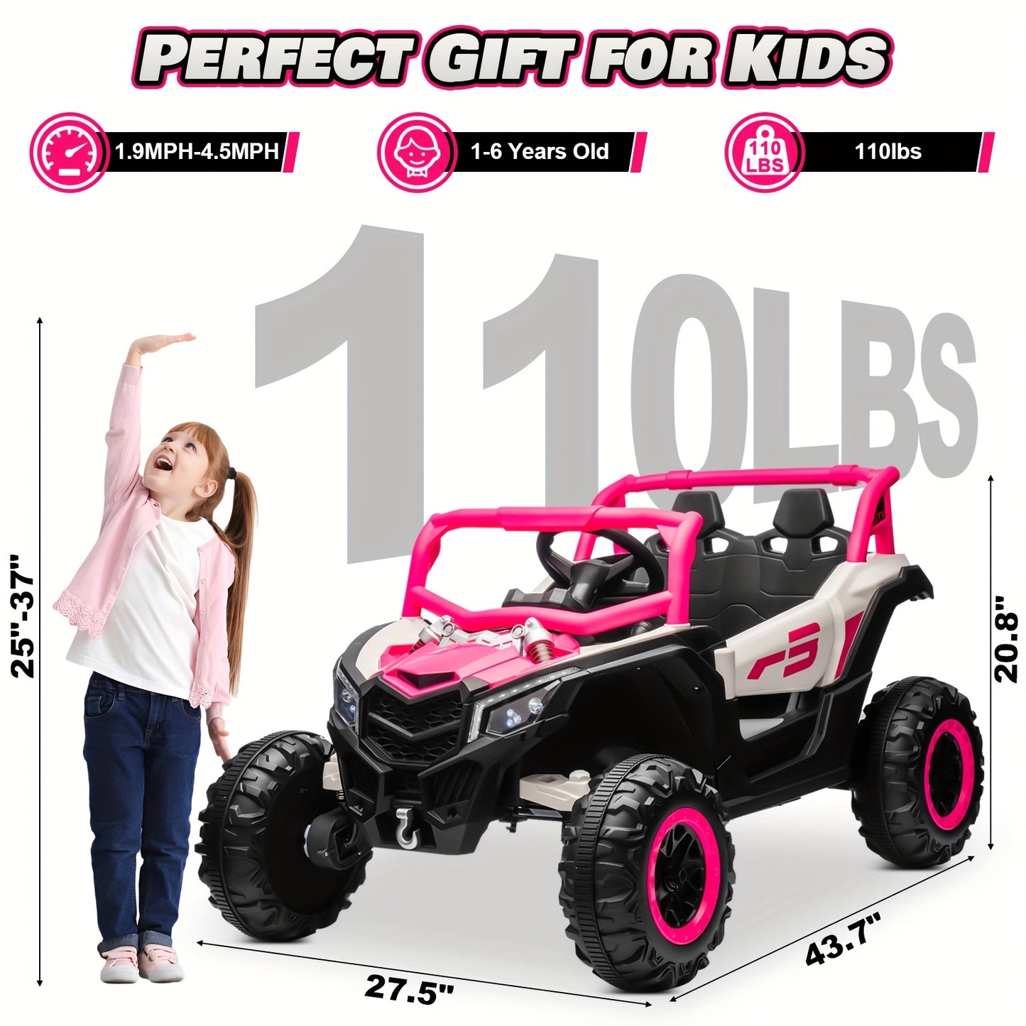 JOYRACER 24V Kids Electric Ride-On UTV with Remote Control | Off-Road UTV, All-Terrain Tires | Heavy-Duty Electric Vehicle for Boys & Girls
