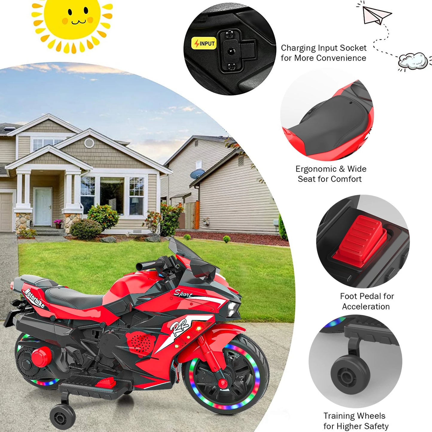 12V Electric Mini Dirt Bike Ride-On Motorcycle for Children | Kids Battery Powered Dirt Bike(Age: 3+)