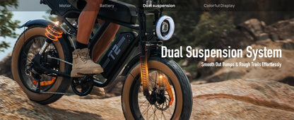 48V 1500W Electric Bike 28MPH 100-Mile Range Fat Tire | Free Shipping