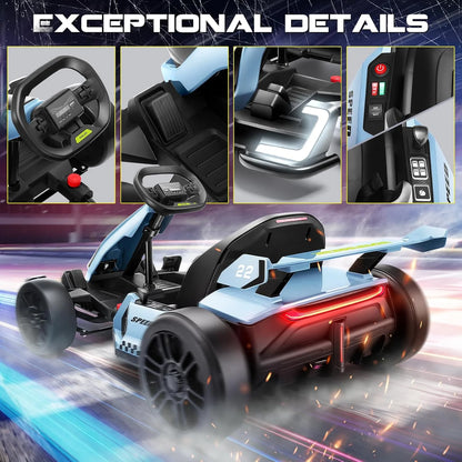 High End 24V Kids Electric Drift Go Kart 300W 8.5MPH | High Speed of Up to 25km/h