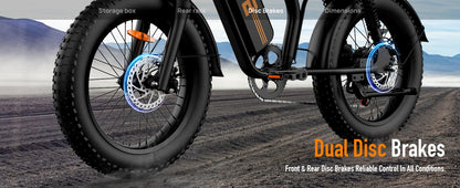 48V 1500W Electric Bike 28MPH 100-Mile Range Fat Tire | Free Shipping