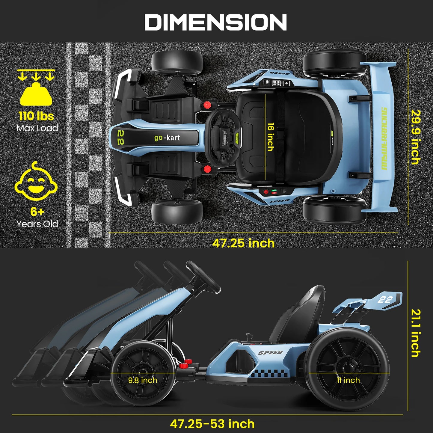 High End 24V Kids Electric Drift Go Kart 300W 8.5MPH | High Speed of Up to 25km/h