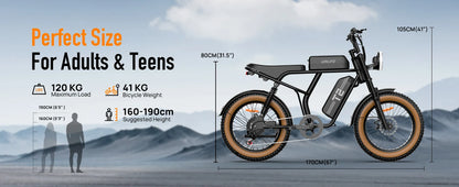 48V 1500W Electric Bike 28MPH 100-Mile Range Fat Tire | Free Shipping