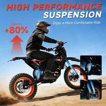 High Performance 60V Electric Dirt Bike | 4500W Peak, 50 MPH & 60 Miles | Kids Rider