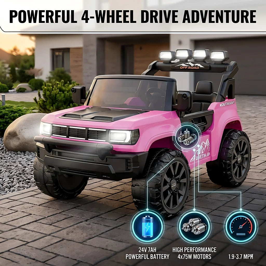 24V Kids Ride-On Truck | 2 Seater, 4×75W 4WD | Kids Rider