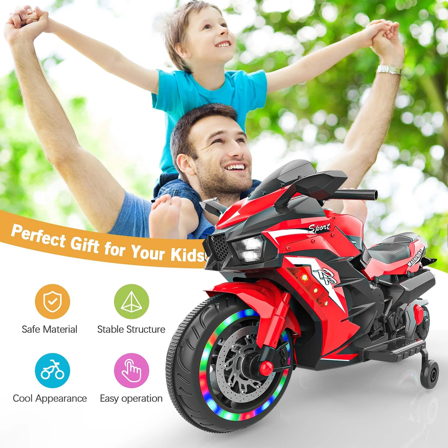 12V Electric Mini Dirt Bike Ride-On Motorcycle for Children | Kids Battery Powered Dirt Bike(Age: 3+)