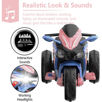 12V 3-Wheel Kids Electric Motorcycle for Ages 3–8 | Remote Control | Kids Rider