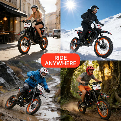 High Performance 60V Electric Dirt Bike | 4500W Peak, 50 MPH & 60 Miles | Kids Rider