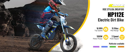 KOOZ 36V 1000W Electric Dirt Bike for Kids| 18 MPH | Kids Rider