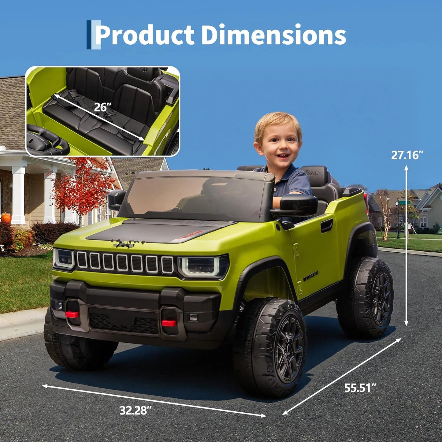 Licensed 24V Kids Ride-On Truck | 2-Seater Electric Truck for Big Kids (4–10 Years)
