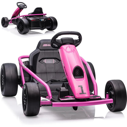 24V Kids Drift Go Kart | Dual 300W Motors | 8.1 MPH | Kids Rider (Age: 3 -12Y)
