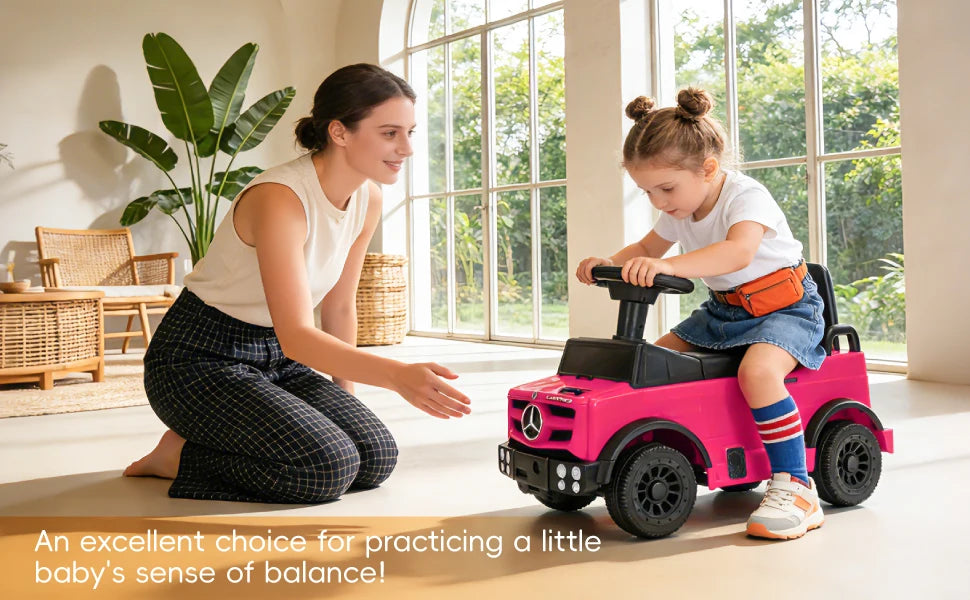 Mercedes-Benz Unimog Kids Push Car Ride-On Toy with Anti-Slip Wheels & Bumper Guards for Safety