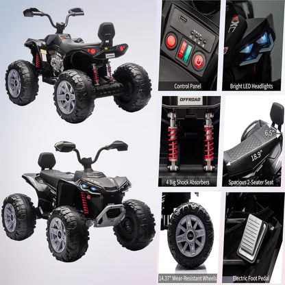 24V Kids Electric ATV 4-Wheeler (2-Seater) Ride-On with Dual 550w Motor | Off-Road Drive for 3-12Yrs Kid