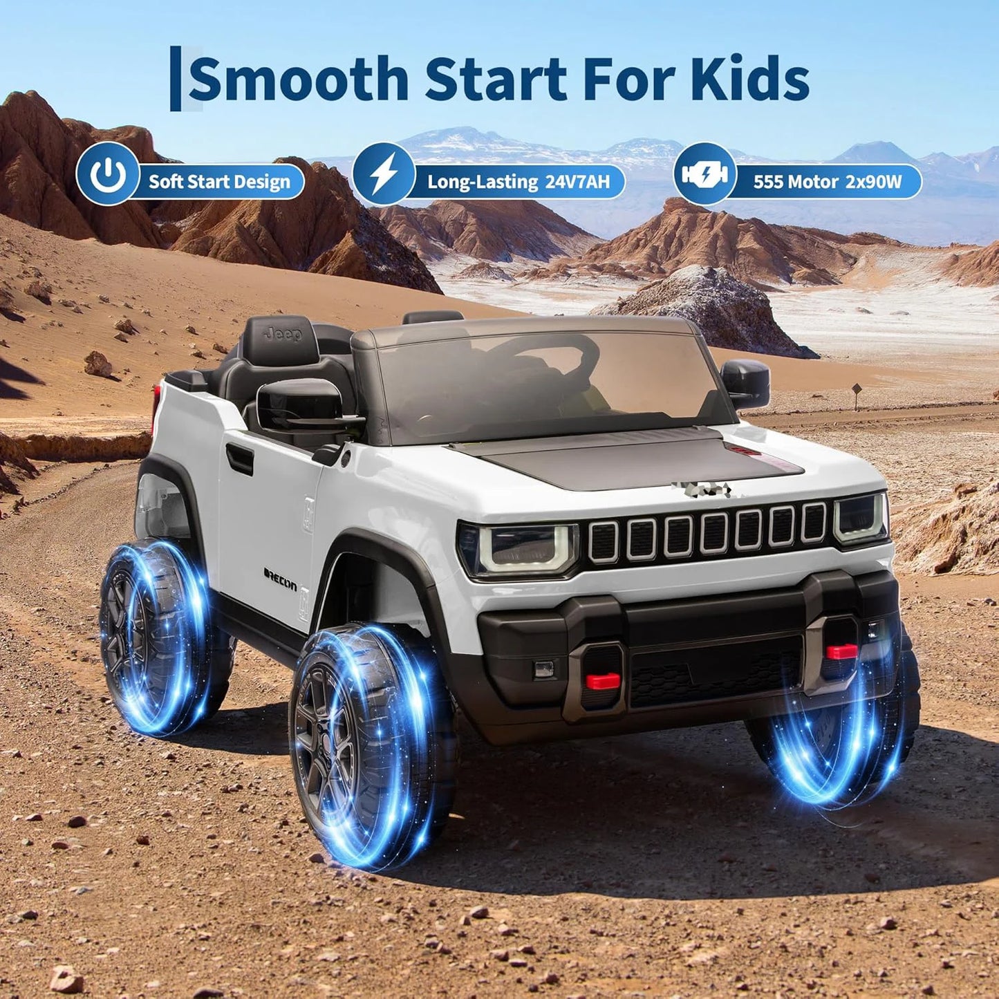 Licensed 24V Kids Ride-On Truck | 2-Seater Electric Truck for Big Kids (4–10 Years)