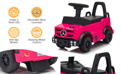 Mercedes-Benz Unimog Kids Push Car Ride-On Toy with Anti-Slip Wheels & Bumper Guards for Safety