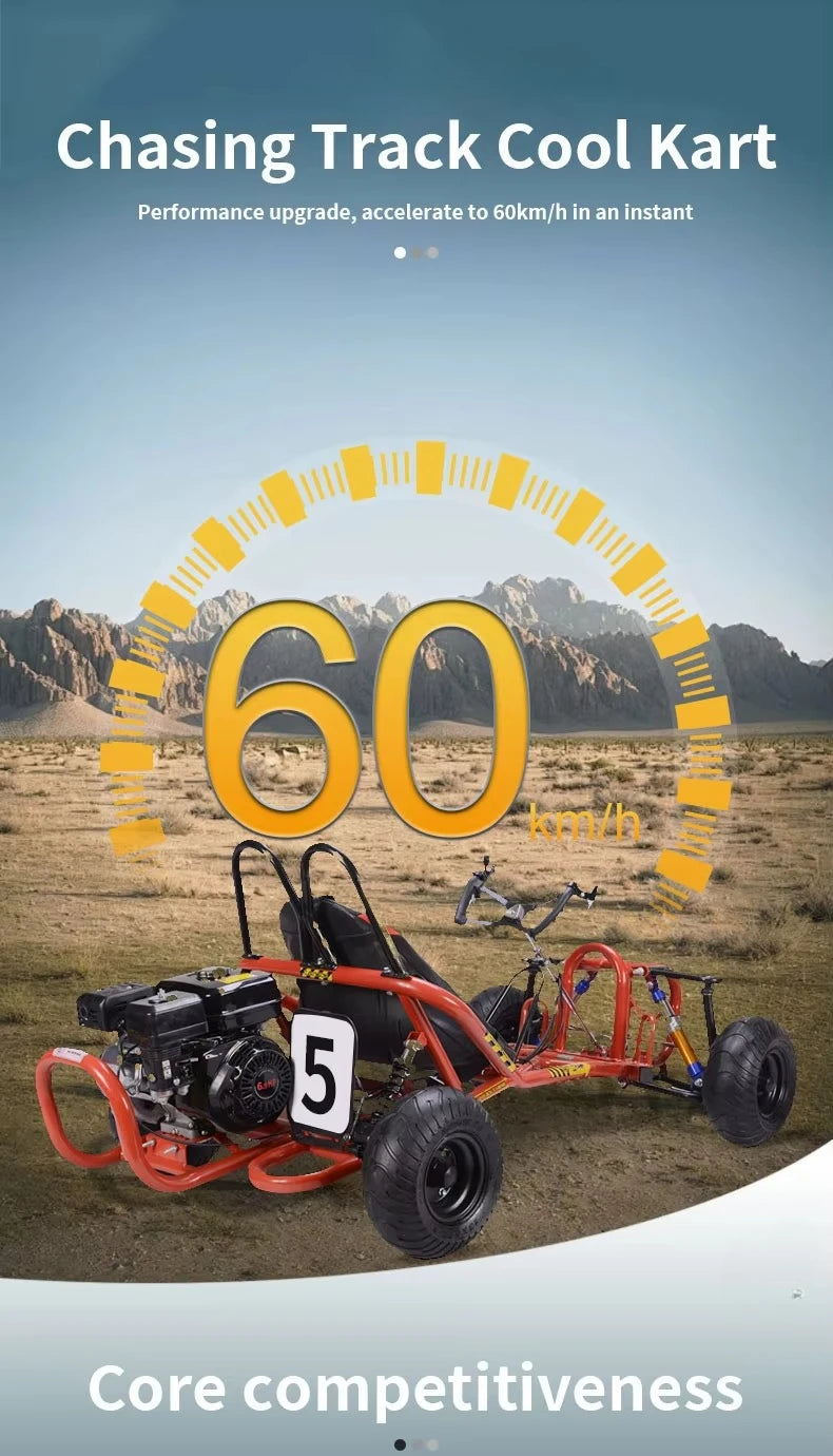 196cc Adult High-Speed Go Kart | 6.5HP Off-Road Go Kart for Adults | Off-Road Adventure