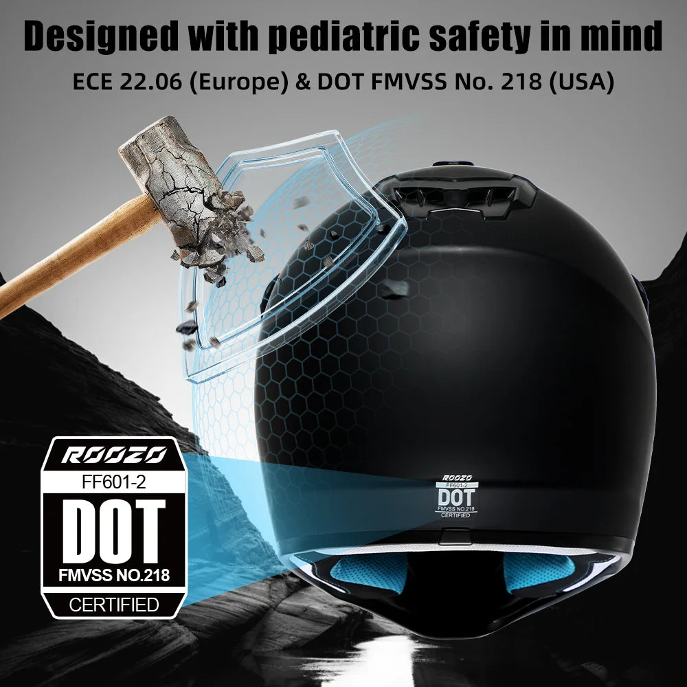 DOT Certified Kids Motocross Helmet for ATV, UTV & Dirt Bike | Kids Rider (3-14 Years)
