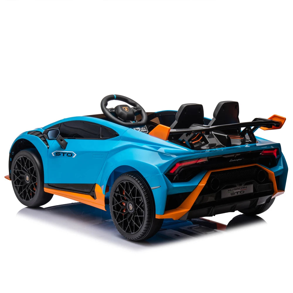 24V Licensed Lamborghini Huracan STO Kids Electric Ride-On Drift Car: 360° Spin