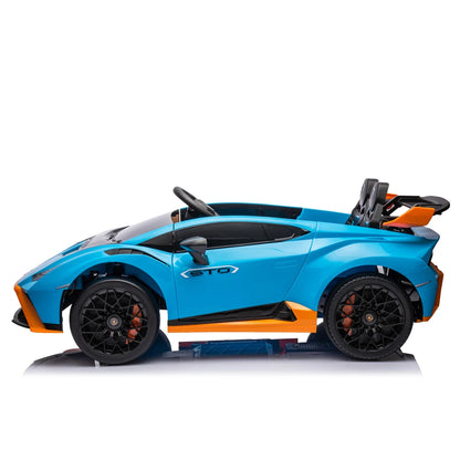 24V Licensed Lamborghini Huracan STO Kids Electric Ride-On Drift Car: 360° Spin