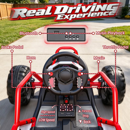 24V 400W Kids Electric Racing Go Kart Off-Road Ride On Car with Shock Absorber
