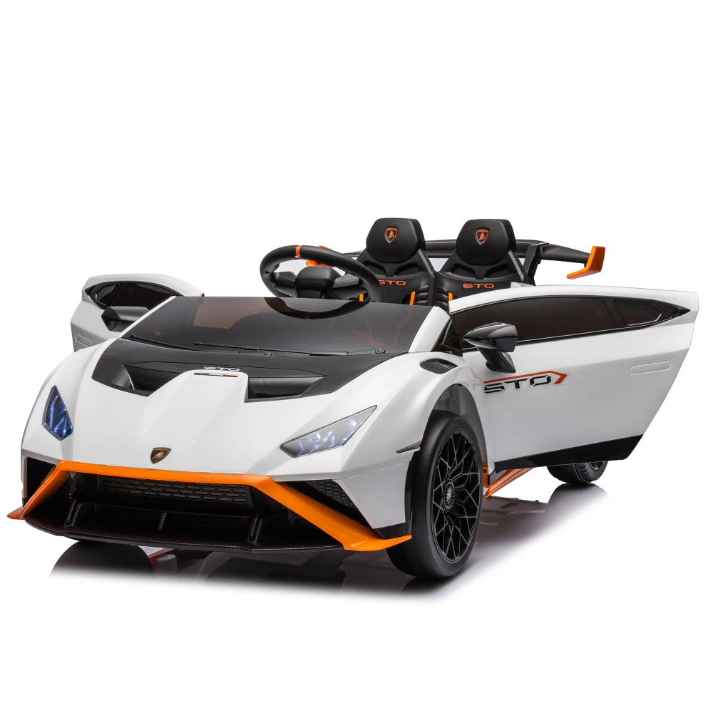 24V Licensed Lamborghini Huracan STO Kids Electric Ride-On Drift Car: 360° Spin