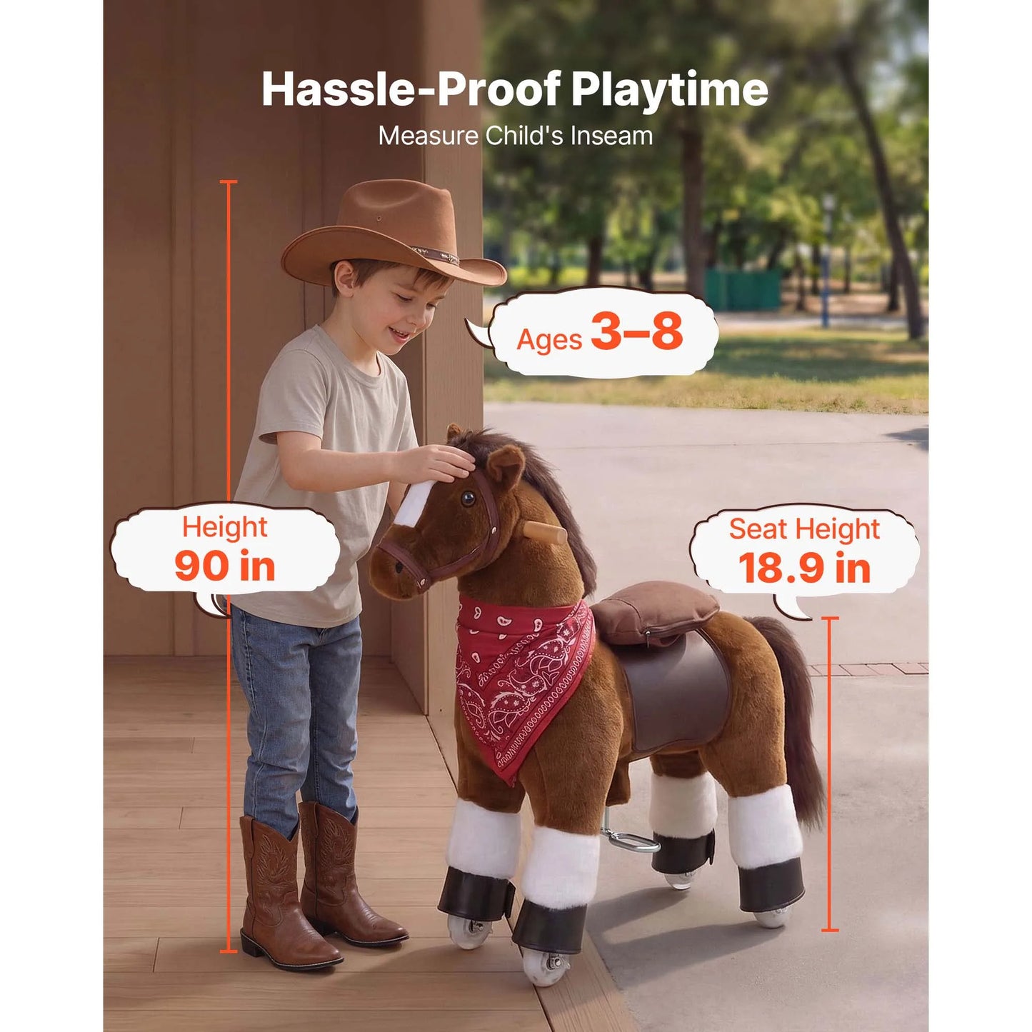 Kids Ride-On Horse Pony Toy for Ages 1+ | 176 lbs Capacity | Kids Rider