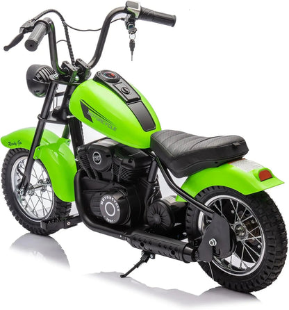 24V 250W Kids Electric Dirt Bike 2-Speed w/LED Light & Leather Seat | Electric Motorcycle for Kids