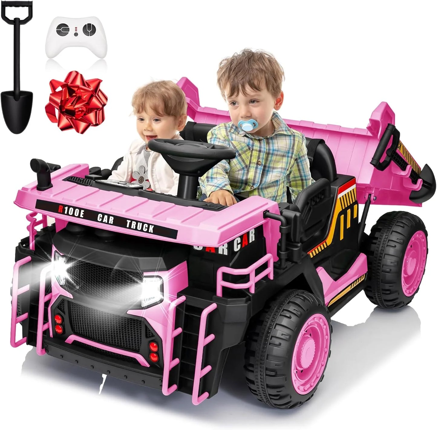 24V 2-Seater Kids Dump Truck 400W w/ Remote & Dump Bed& Shovel