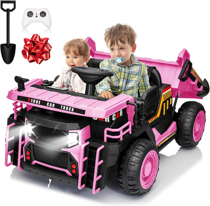 24V 2-Seater Kids Dump Truck 400W w/ Remote & Dump Bed& Shovel