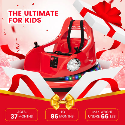 12V Kids Bumper Car with 360° Spin & Lights | Kids Rider (Age - 1 to 6 Year )