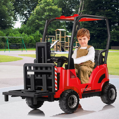 12V Kids Ride-On Forklift w/ Remote, Liftable Fork & Pallet | Kids Rider