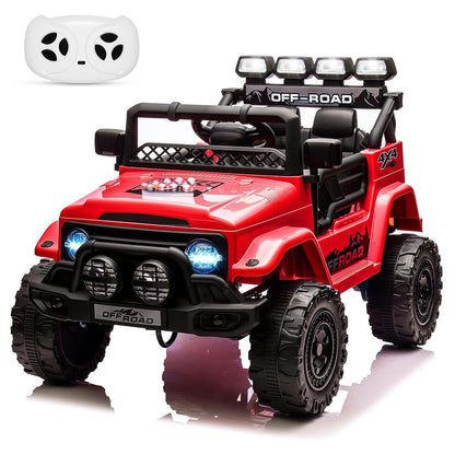Lil Drivers 12V Kids Jeep Ride-On Truck w/ Remote & LED Lights