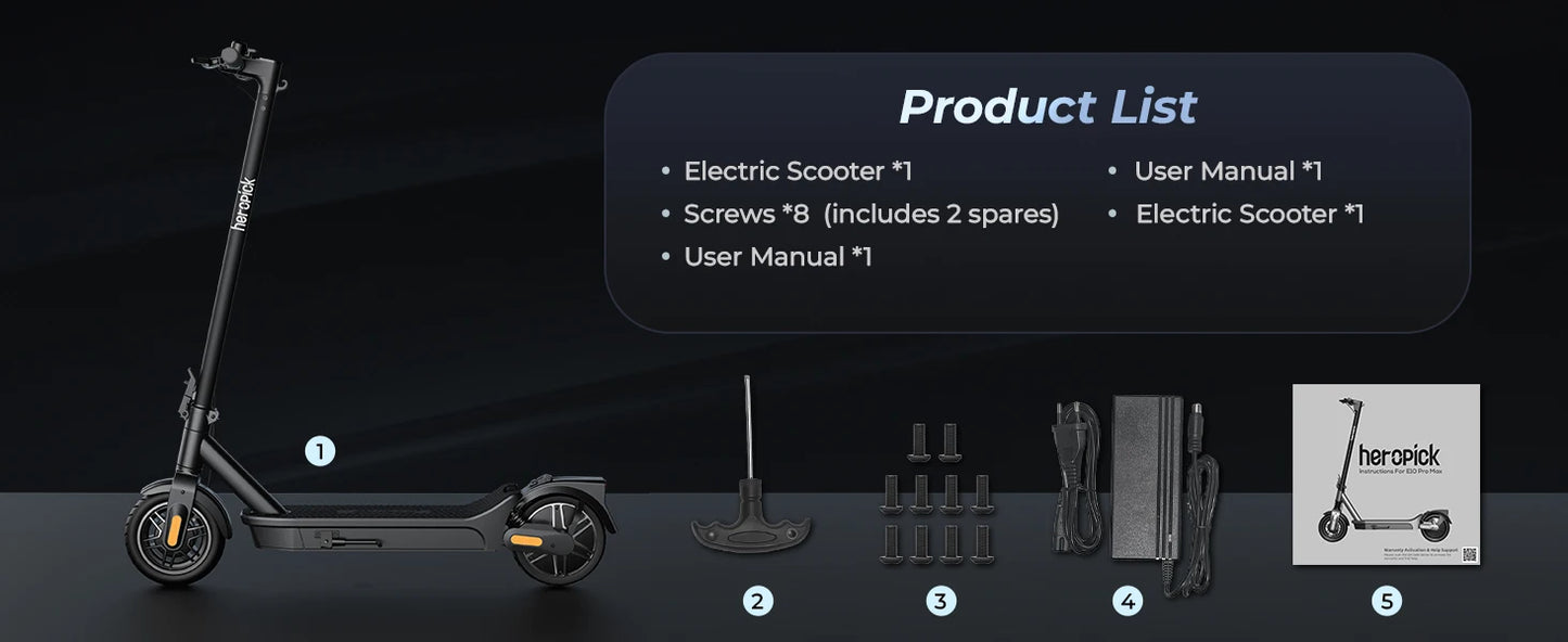 E8-10 Foldable Electric Scooter for Adults | 20 MPH & 40-Mile Range |1000W Peak | Kids Rider