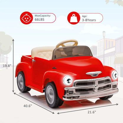 12V Vintage Retro Kids Ride-On Car with Suspension & Lights | Kids Rider(Age - 3 to 8 Years)