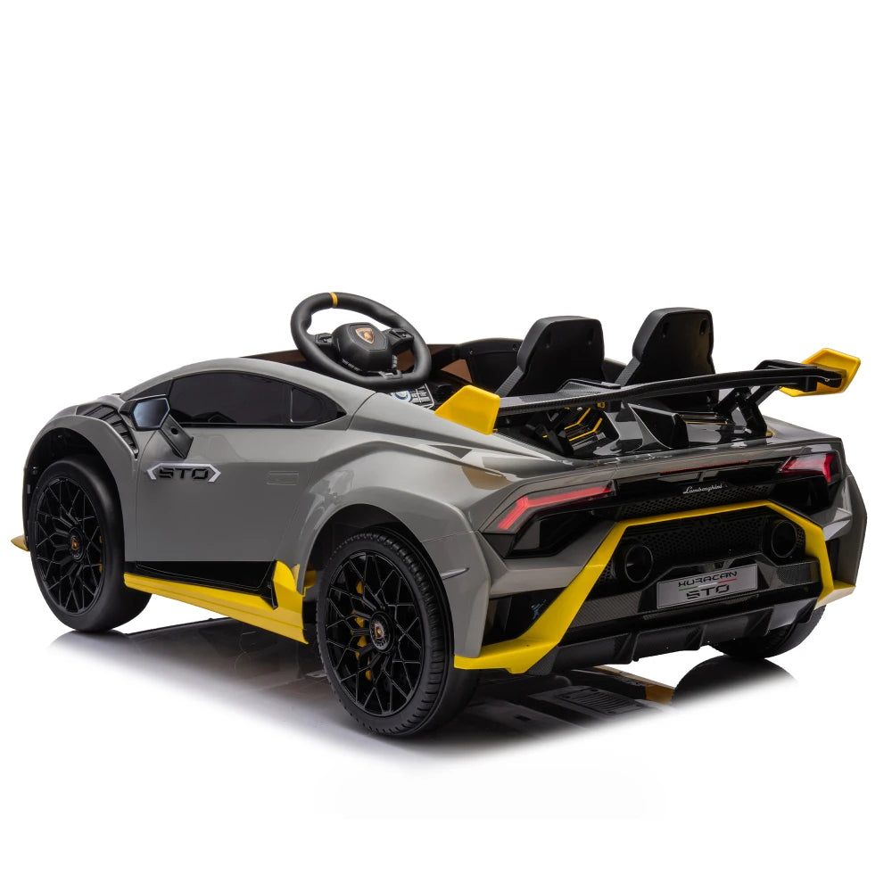 24V Licensed Lamborghini Huracan STO Kids Electric Ride-On Drift Car: 360° Spin